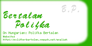 bertalan polifka business card